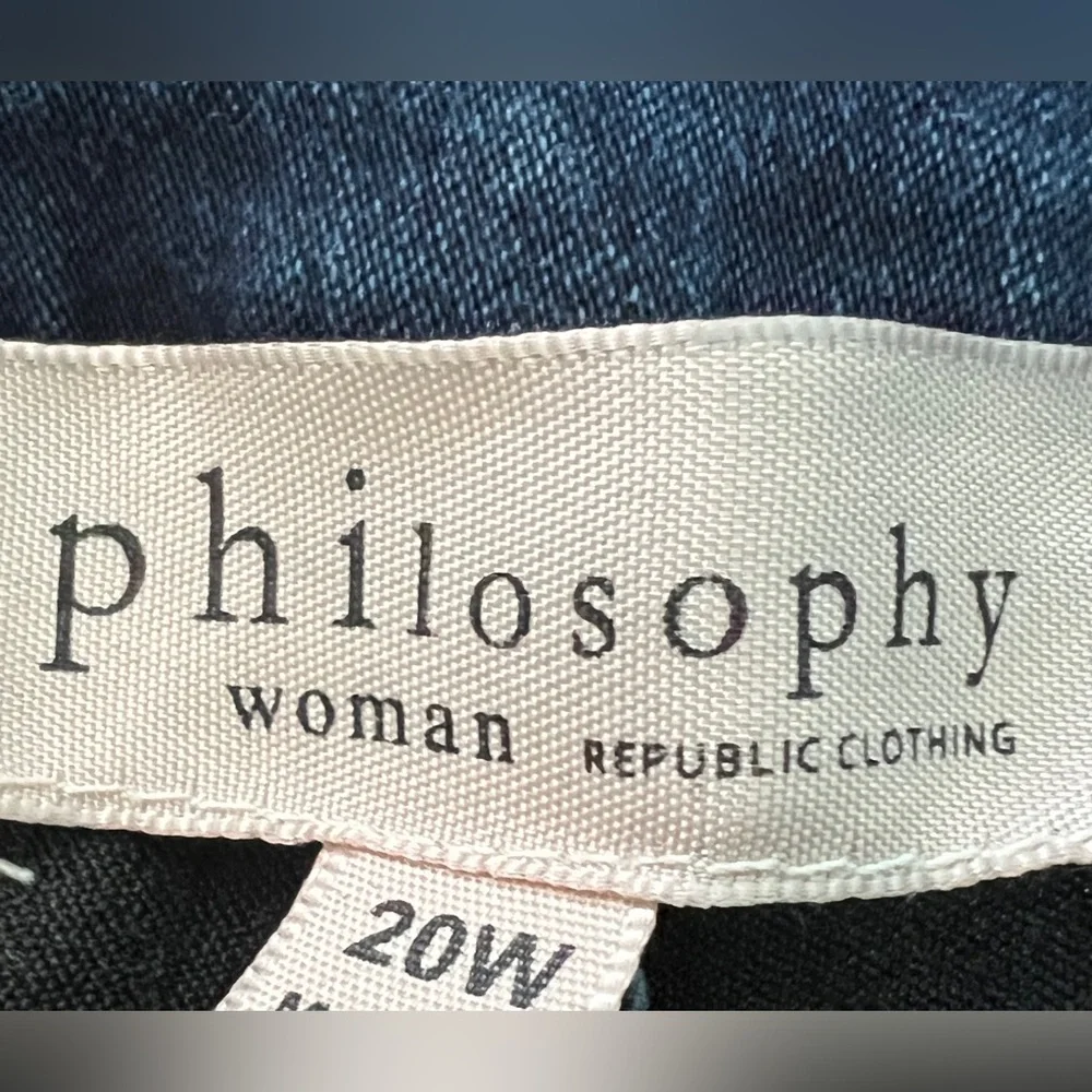 Philosophy Republic Classic Blue Straight Leg Jeans with Dark Wash Plus Size 22W